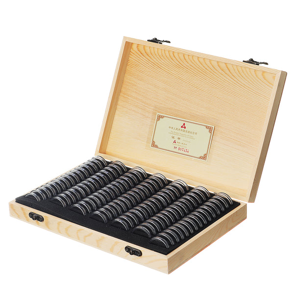 20/100PCS Rugged Wooden Coins Display Case Capsule Holder Storage Coin Collection Box