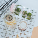 IPRee 600ml Glass Water Bottle Unicorn Pattern  Transparent Drinkware With Cloth Protection Cover