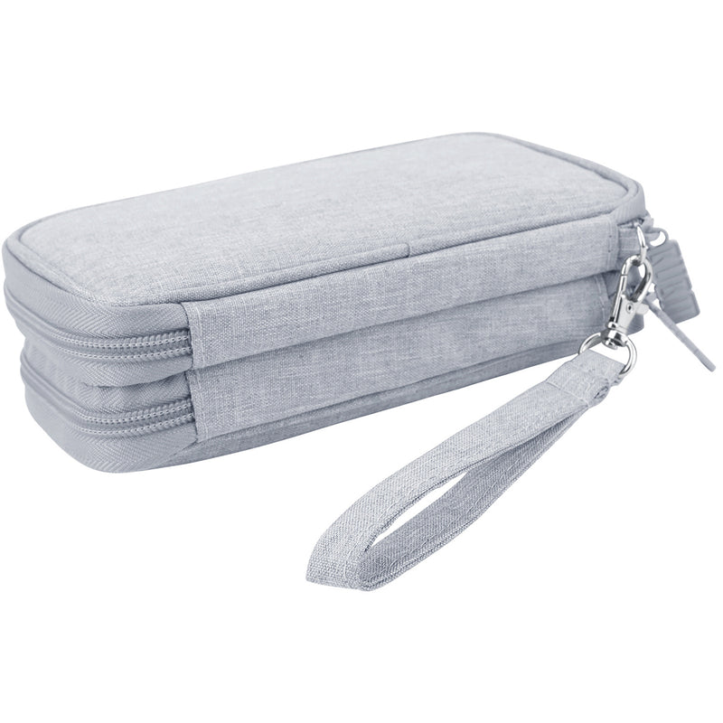 Waterproof Nylon Double Layer Data Cable Charging Treasure Storage Bag Cable Bag Case Organizer Earphone Bag