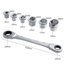 R'DEER Socket Wrench Set Universal Ratchet Wrench Double End Socket Adapter