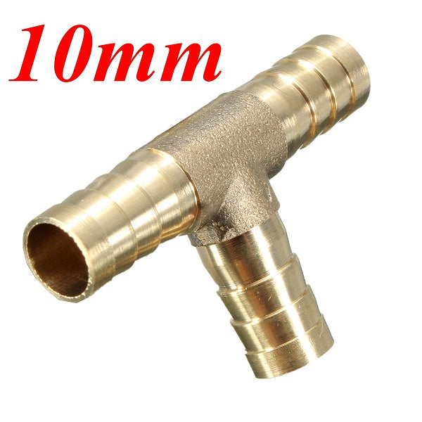 6mm 8mm 10mm 12mm Brass T Piece 3 Way Fuel Hose Joiner Connector For Air Oil Gas