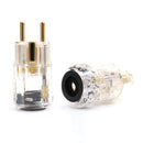 LEORY P-029E/C-029 EU version Power Plug IEC Audio Connector HiFi Brass For Audio Power Cable For Speaker
