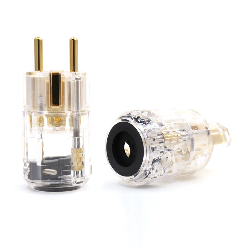 LEORY P-029E/C-029 EU version Power Plug IEC Audio Connector HiFi Brass For Audio Power Cable For Speaker