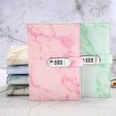 A5 Notebook Paper Vintage Leather Marbling Diary Journal with Combination Password Lock Code Notebook