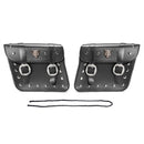 Pair PU Leather Motorcycle Side Tool Bag Luggage Saddlebags Universal