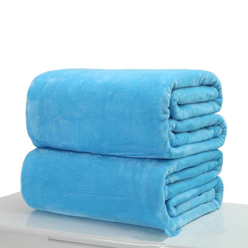 27.6x39.4inch Travel Warm Velvet Blanket Double-sided Air-conditioned Solid Bedding Towel