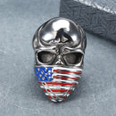Fashion Titanium Steel Men's Ring Skull and Flag Personality Finger Ring
