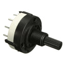 1 Pole 12 Way 0.3A 250VAC Black Rotary Switch Solder Terminals 18 Teeth Shaft