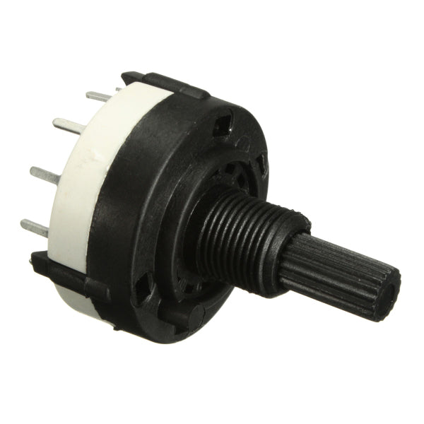 1 Pole 12 Way 0.3A 250VAC Black Rotary Switch Solder Terminals 18 Teeth Shaft