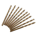 Drillpro 10pcs HSS M35 1.5/2/2.5/3/4/4.5/5mm Cobalt Twist Drill Bits Set