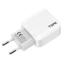 TOPK 12W 2.4A Safety Dual USB Wall Charger EU Adapter for Nokia X6 Xiaomi Mi A2 Pocophone F1