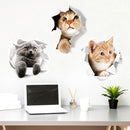 Miico Creative 3D Cute Cat Broken Wall PVC Removable Home Room Decorative Car Mirror Decor Sticker