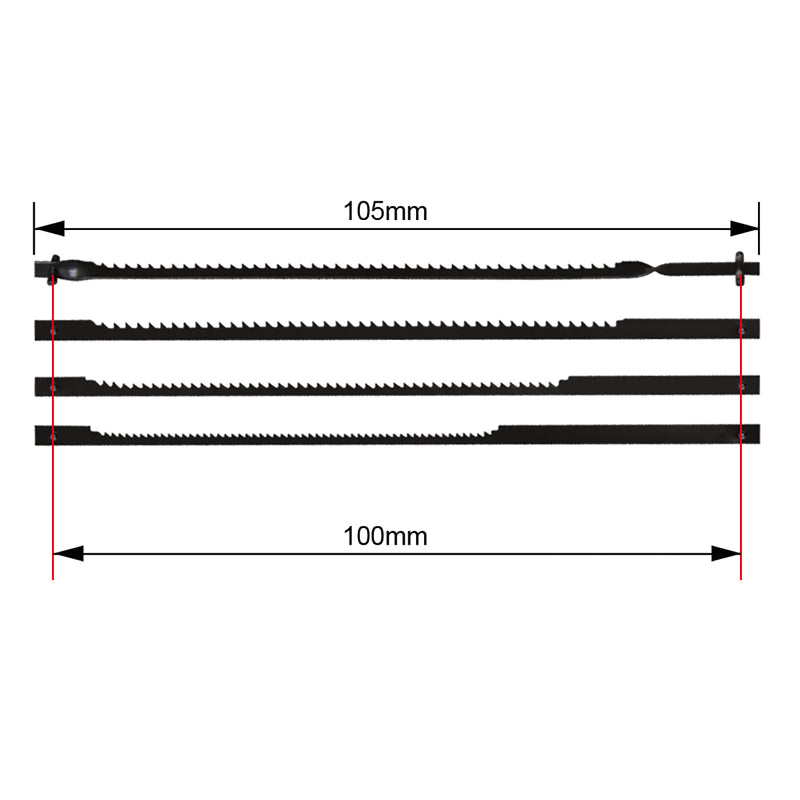 12pcs 105mm Pinned Scroll Saw Blade Set for Wood Cutting Carving
