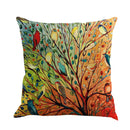 Cotton Linen Seat Back Cushion Cover Pillowcase Cushion Case Branch Birds Home Decor Gift