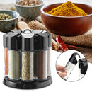 8 Jars Rotating Spice Rack Carousel Kitchen Storage Container Holder Revolving Herbs