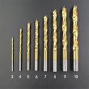 Drillpro 8Pcs 3-10mm Titanium Plating Brad Point Drill Bits Set Wood Twist Drill Bits Woodworking