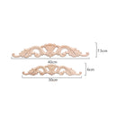 Wood Carved Applique Frame Onlay Furniture Decoration Unpainted Flower Design