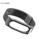 Mijobs Replacement Stainless Steel Frame Bracelet Wristband For Xiaomi Miband 2
