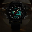 NAVIFORCE NF9097 Fashion Men Dual Display Watch Luxury Leather Strap Sport Watch