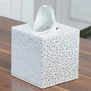 Square PU Leather Tissue Box Toilet Holder Cover Paper Case Home Decor Silver