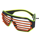 Smart Remote Control EL Glasses EL Wire Fashion Neon LED Light Up Shutter Shaped Glasses Rave DJ Bright Costume Party