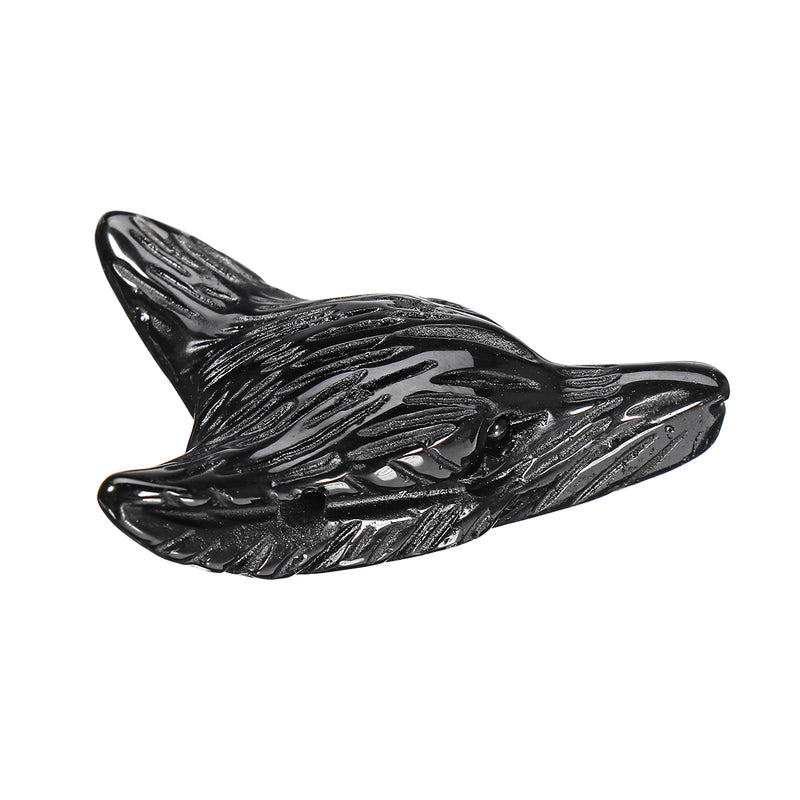 Natural Black Obsidian Wolf Head Pendant Necklace Jewelry Quartz Crystal Gift