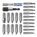 Drillpro 22pcs Damaged Screw Extractor Set with Locking Socket Adapter for Broken Screw HSS Broken Bolt Extractor Screw Remover Kits