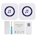 110V to 260V Wireless Chime Music Door Bell Waterproof 2 Receivers 55 Ringtone 300M Range Doorbell