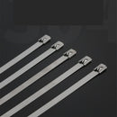 Suleve ZT11 100Pcs 10x200/300/400mm Stainless Steel Zip Tie Self Locking Cable Organizer Ties