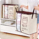 Foldable Non-Woven Quilt Bag Large Comforters Clothes Storage Bag Container Blankets Organizer w/ Handle Window