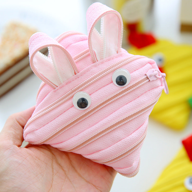 Creative Zip Wallet Card Storage Bag Cute Rabbit Flog Duck Organizer Hang Bag