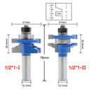 Drillpro 3Pcs 1/2 Inch Shank  Style and Rail Assemble Ogee Rasied Panel Router Bit Tennon Tongue and Groove Bits Woodworking Cabinet Door Bits