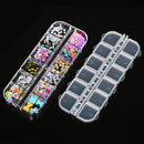 12 Grid Nail Art Acrylic 3D Rhinestone Glitters Beads Studs DIY Tips Decoration
