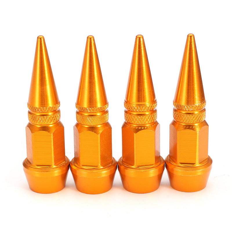 4pcs Tire Dustproof Wheel Stem Valve Caps Aluminum Car Auto Bike Spike Shape