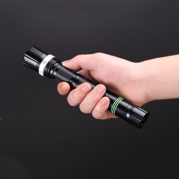 250lm Rechargeable 18650 Flashlight Detachable Blade Attack Head Camping Hunting EDC Survival Tools
