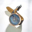 SHENGKE SK K0113 The Plant Pattern Creative Dial Fashion Leather Strap Quartz Watch