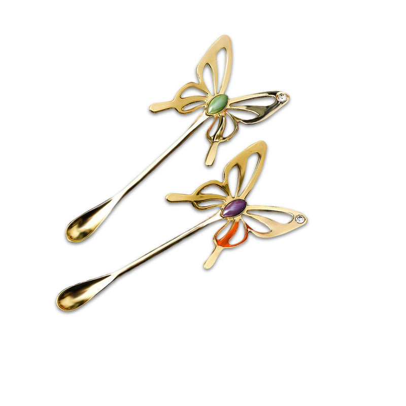 KCASA Tea Spoon Three-dimensional Butterfly Creative Design Elegant Aluminum Alloy Coffee Tea Spoon