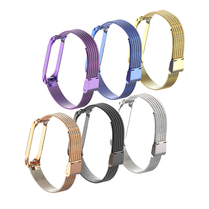 Metal Wave Style Watch Strap Replacement Watch Band for Xiaomi Miband 4
