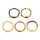 Fashion Multicolor Natural Amber Bracelets Chain Trendy Amber Elastic Bracelet Gift for Girl Women