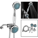 Multifunction Double Head Top Rainfall Shower Head Set with Three Ways Water Valve