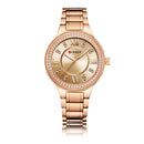 CURREN 9004 Diamonds Casual Style Women Watches Stainless Steel Strap Quartz Watch