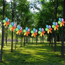 8pcs Rainbow Flower Windmill Garden Wind Spinner Festival Outdoor Camping Decor