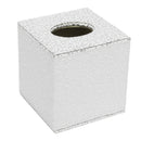 Square PU Leather Tissue Box Toilet Holder Cover Paper Case Home Decor Silver