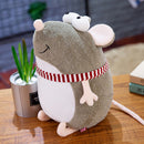 Cute Fat Grey Big Eyes Rat Pillow Stuffed Animal Plush Toy for Kids Birthday Gift