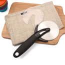 Pizza Slitting Roller Cutter Stainless Steel Pizza Cutter Wrench with Protective Cover Cut Pizza Tool