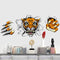 Creative Company Office Decorations Wall Stickers Domineering 3D Tiger Broken Wall 30* 90CM