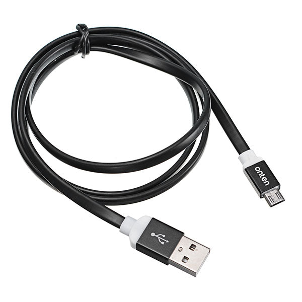 Onten OTN 7287 Black Lightning to Micro USB flat cable for Android devices Aluminum Alloy Shell