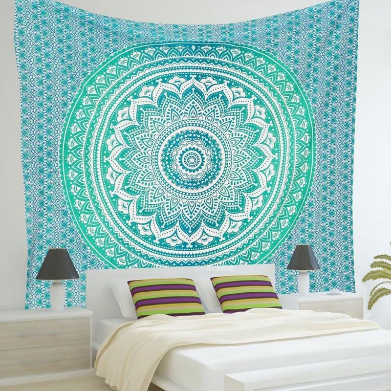 Honana WX-99 New 150x210cm Bohemian Style Polyester Fiber Beach Towel Mat Tapestry Mandala Rectangle Bed Sheet