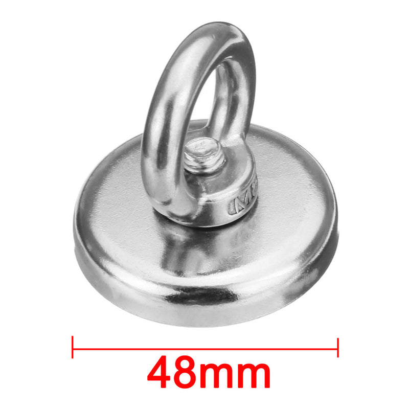 48mm 90KG Neodymium Recovery Magnet Metal Detector Treasure Hunting Fishing Sucker