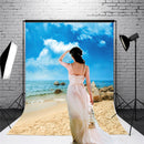 5X7FT Blue Sky Beach Sea Photography Backdrop Studio Vinyl Photo Background Prop